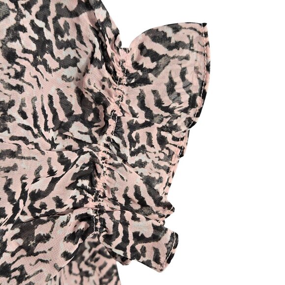 NWOT | Abstract Animal Print Tiered Maxi Dress with Adjustable Belt | X-Large - Picture 4 of 9